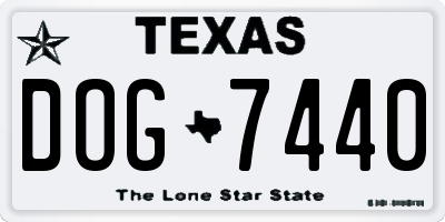 TX license plate DOG7440