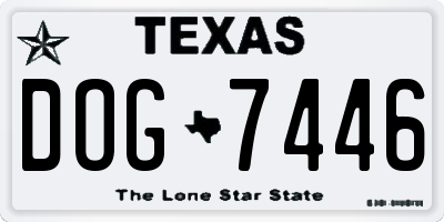 TX license plate DOG7446