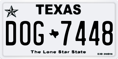 TX license plate DOG7448