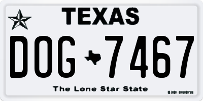 TX license plate DOG7467