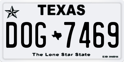 TX license plate DOG7469
