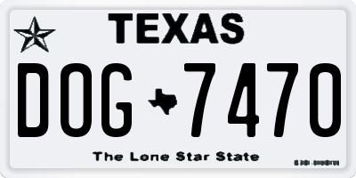 TX license plate DOG7470