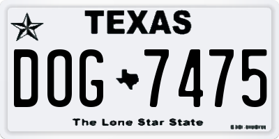 TX license plate DOG7475