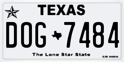 TX license plate DOG7484
