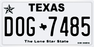 TX license plate DOG7485