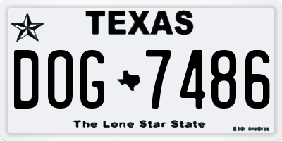 TX license plate DOG7486