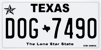 TX license plate DOG7490