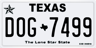 TX license plate DOG7499
