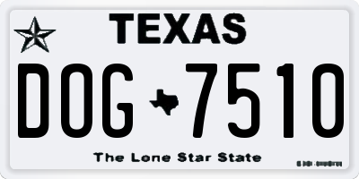 TX license plate DOG7510