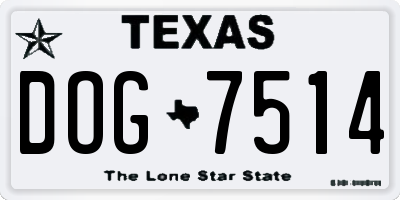 TX license plate DOG7514