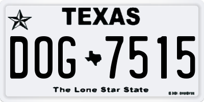 TX license plate DOG7515
