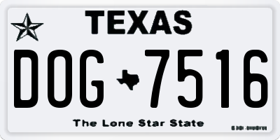 TX license plate DOG7516