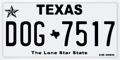 TX license plate DOG7517
