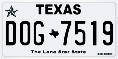 TX license plate DOG7519