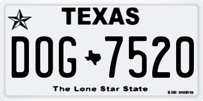 TX license plate DOG7520