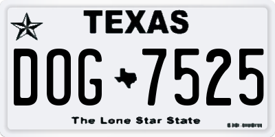 TX license plate DOG7525