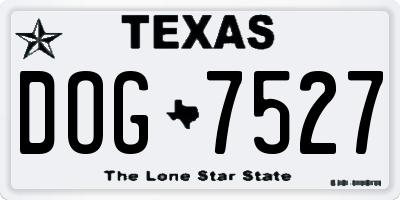 TX license plate DOG7527
