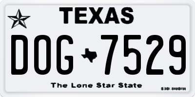 TX license plate DOG7529