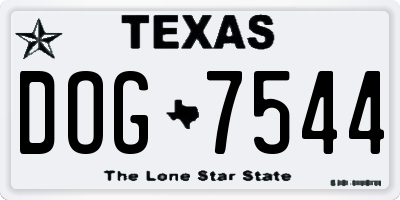 TX license plate DOG7544