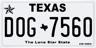 TX license plate DOG7560