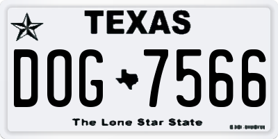 TX license plate DOG7566