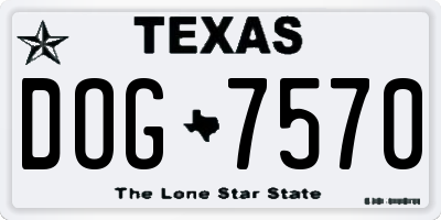 TX license plate DOG7570