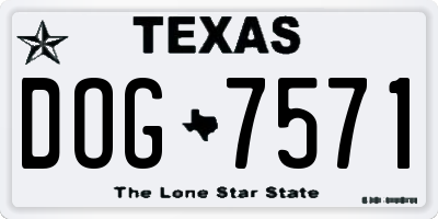 TX license plate DOG7571