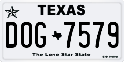 TX license plate DOG7579