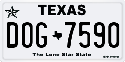 TX license plate DOG7590