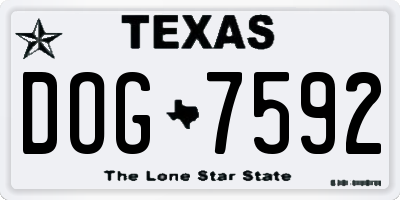 TX license plate DOG7592