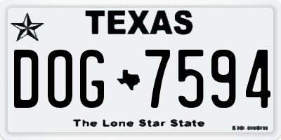 TX license plate DOG7594