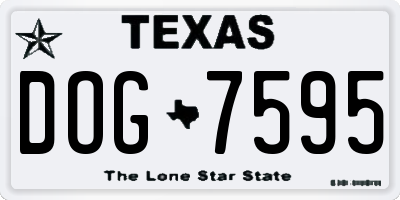 TX license plate DOG7595