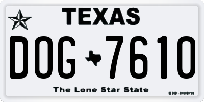 TX license plate DOG7610