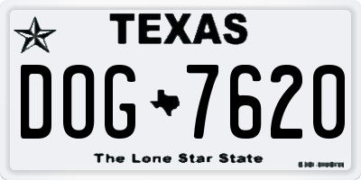 TX license plate DOG7620