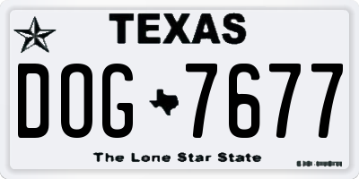 TX license plate DOG7677