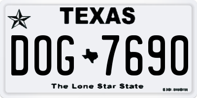 TX license plate DOG7690