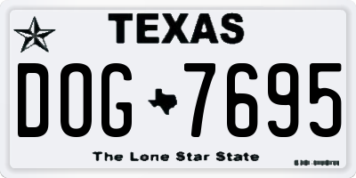 TX license plate DOG7695