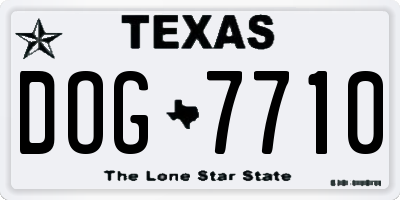 TX license plate DOG7710