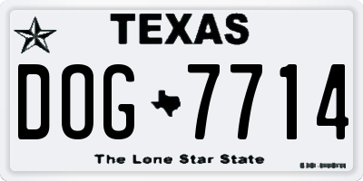 TX license plate DOG7714