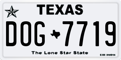 TX license plate DOG7719