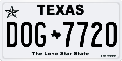 TX license plate DOG7720