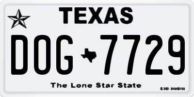 TX license plate DOG7729