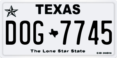 TX license plate DOG7745