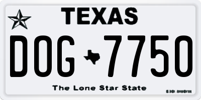 TX license plate DOG7750