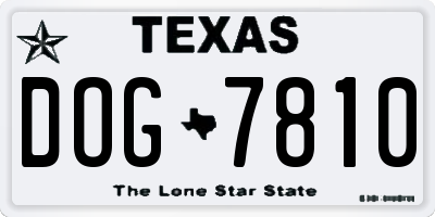 TX license plate DOG7810