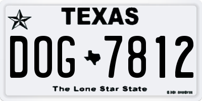 TX license plate DOG7812