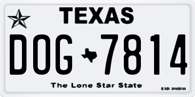 TX license plate DOG7814