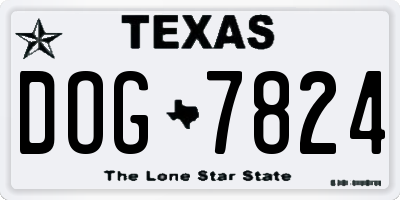 TX license plate DOG7824