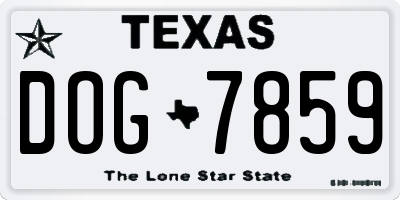 TX license plate DOG7859