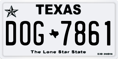 TX license plate DOG7861